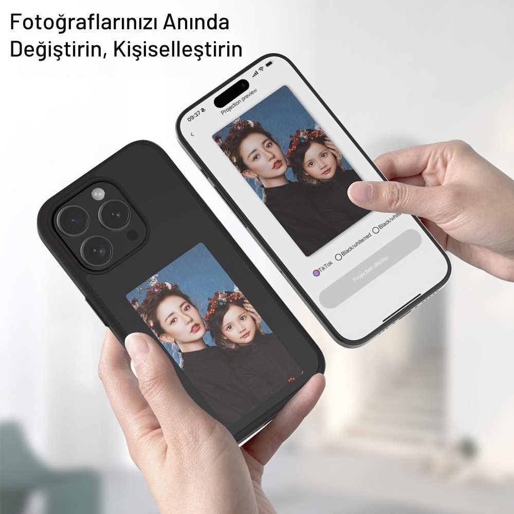 iPhone Akıllı Kılıf – NFC Dijital Ekranlı, Kişiselleştirilebilir