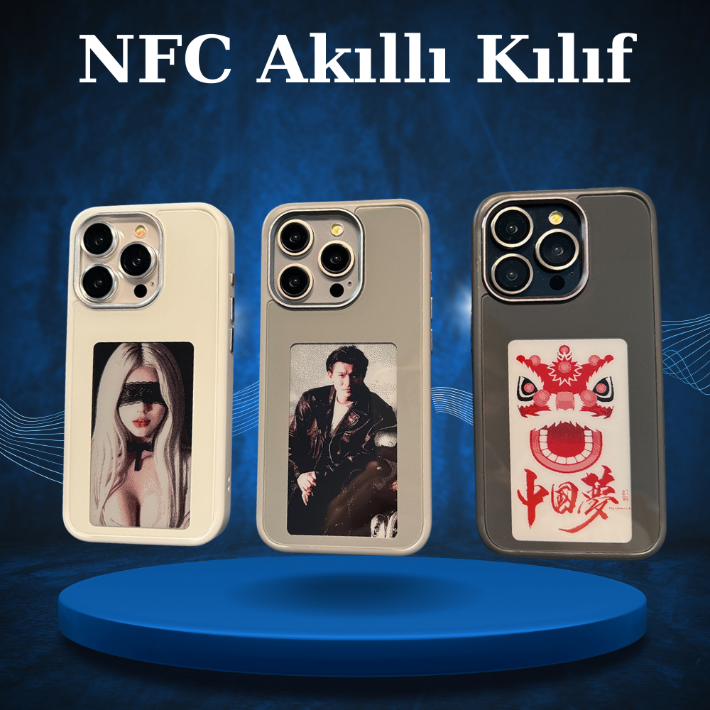 iPhone Akıllı Kılıf – NFC Dijital Ekranlı, Kişiselleştirilebilir